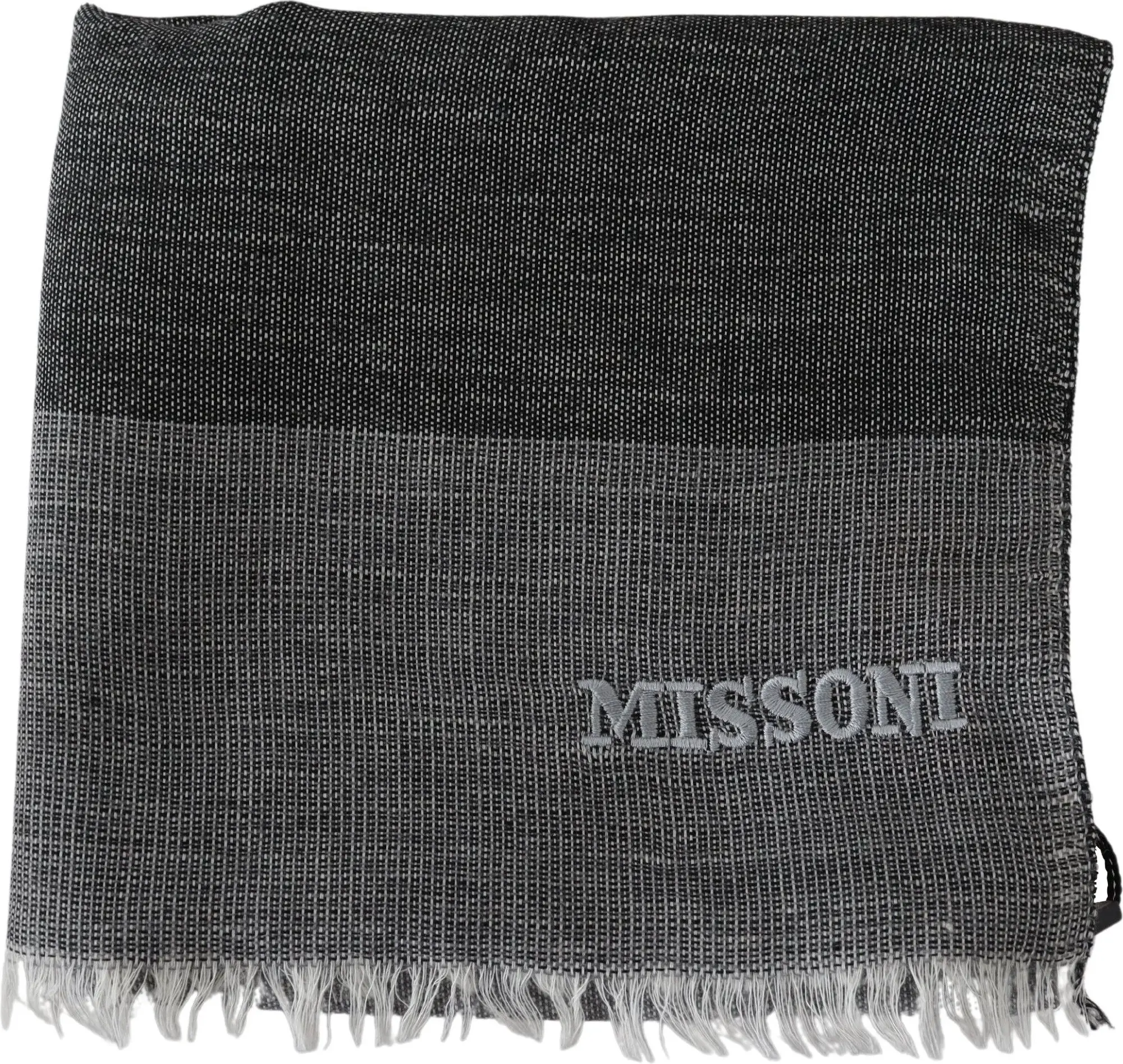 Шарф Missoni Элегантный полосатый шерстяной шарф с вышивкой логотипа