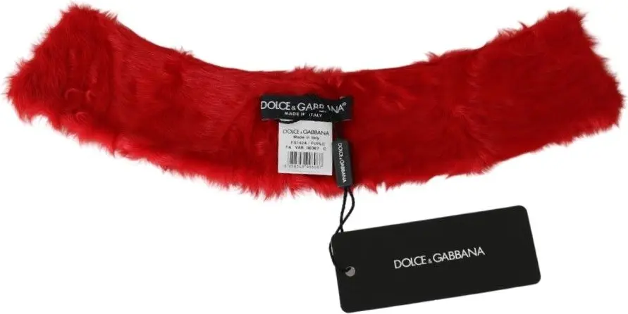 Шарф Dolce & Gabbana Элегантный из красной овчины