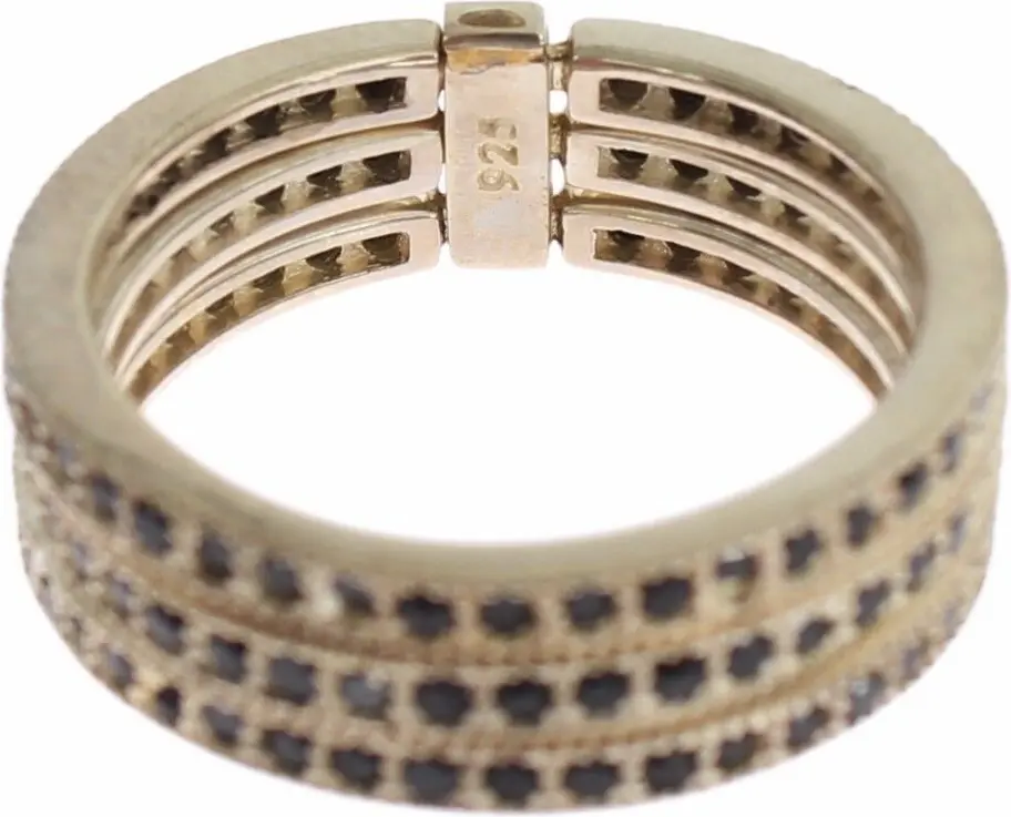 Кольцо Nialaya Jewelry Черный цирконий 925 Стерлинговое серебро Женское