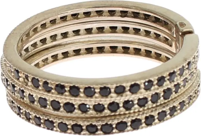 Кольцо Nialaya Jewelry Черный цирконий 925 Стерлинговое серебро Женское