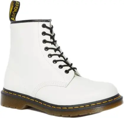 Ботинки Dr. Martens белые кожаные на шнуровке