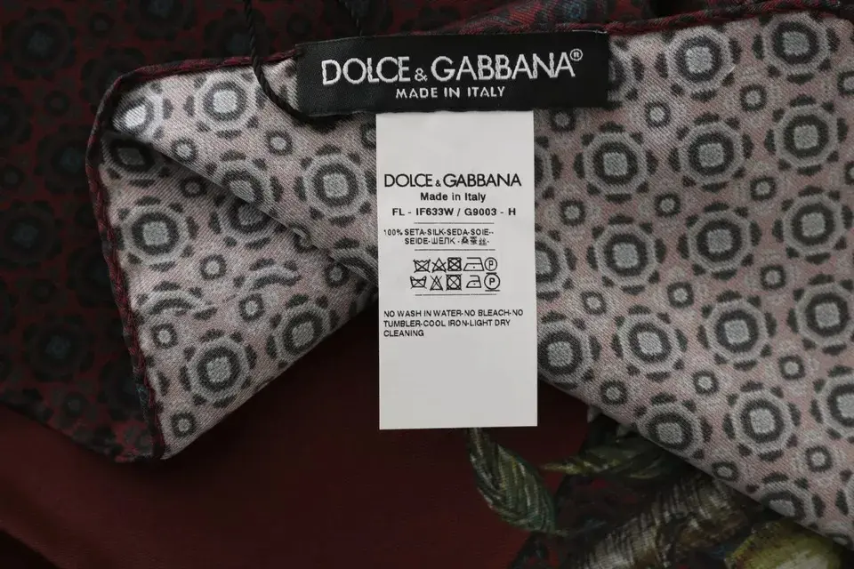 Шарф-палантин Dolce & Gabbana Бордовый Цветочный