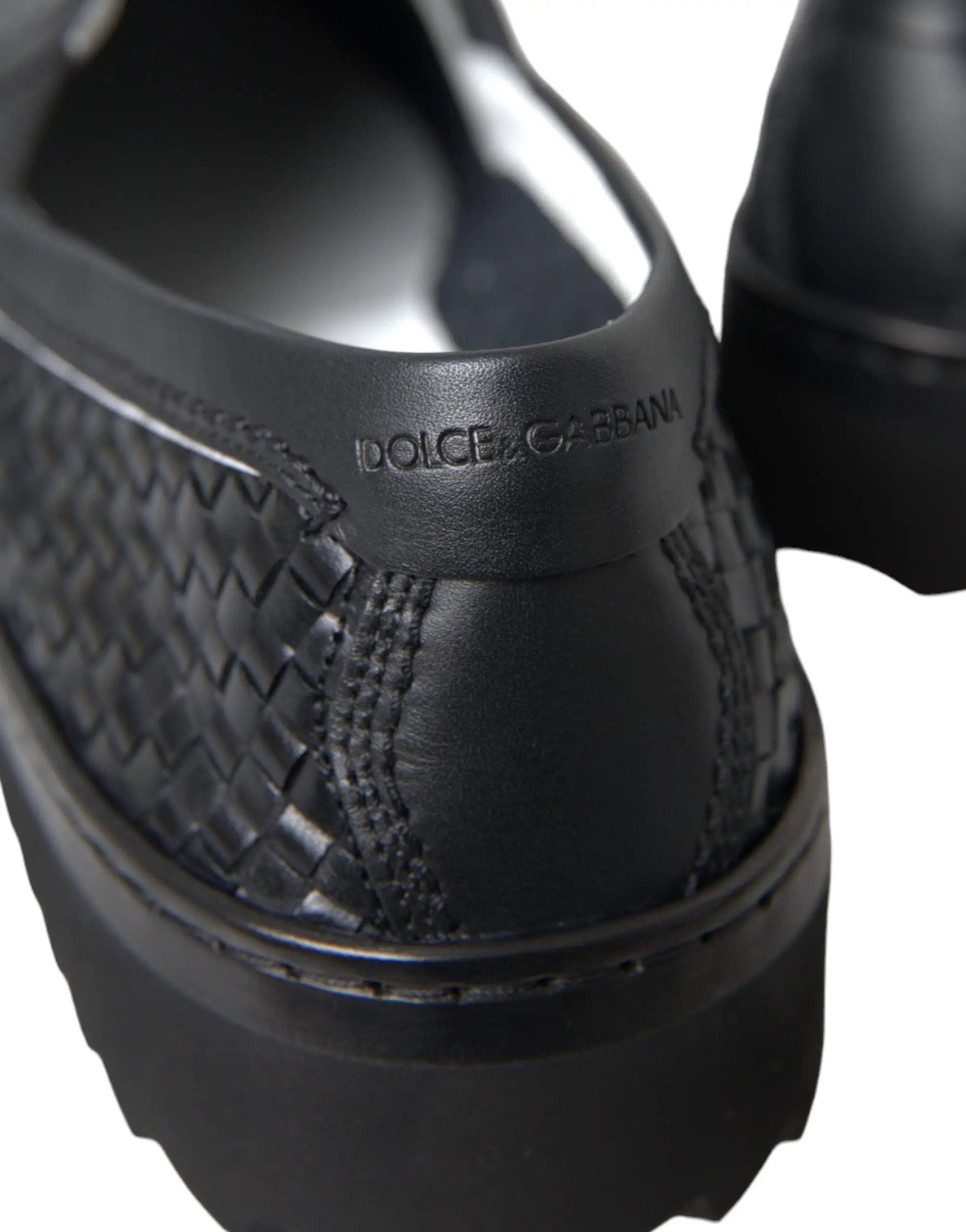 Черные плетеные мужские лоферы из кожи буйвола Dolce & Gabbana