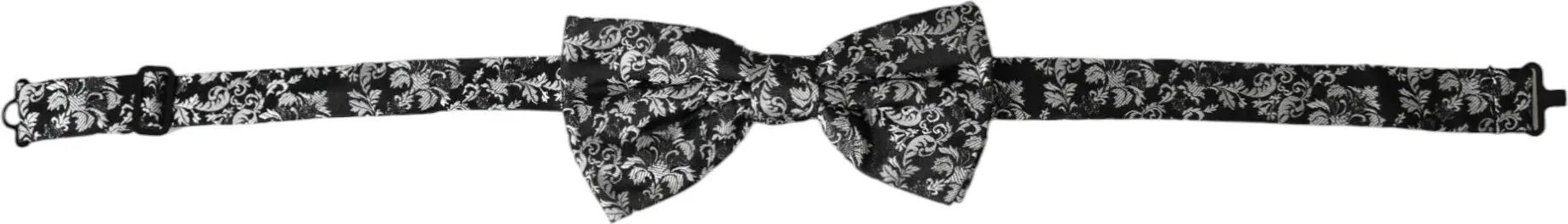 Галстук-бабочка Dolce & Gabbana Черный с цветочным узором из шелка с регулируемым воротом для мужчин