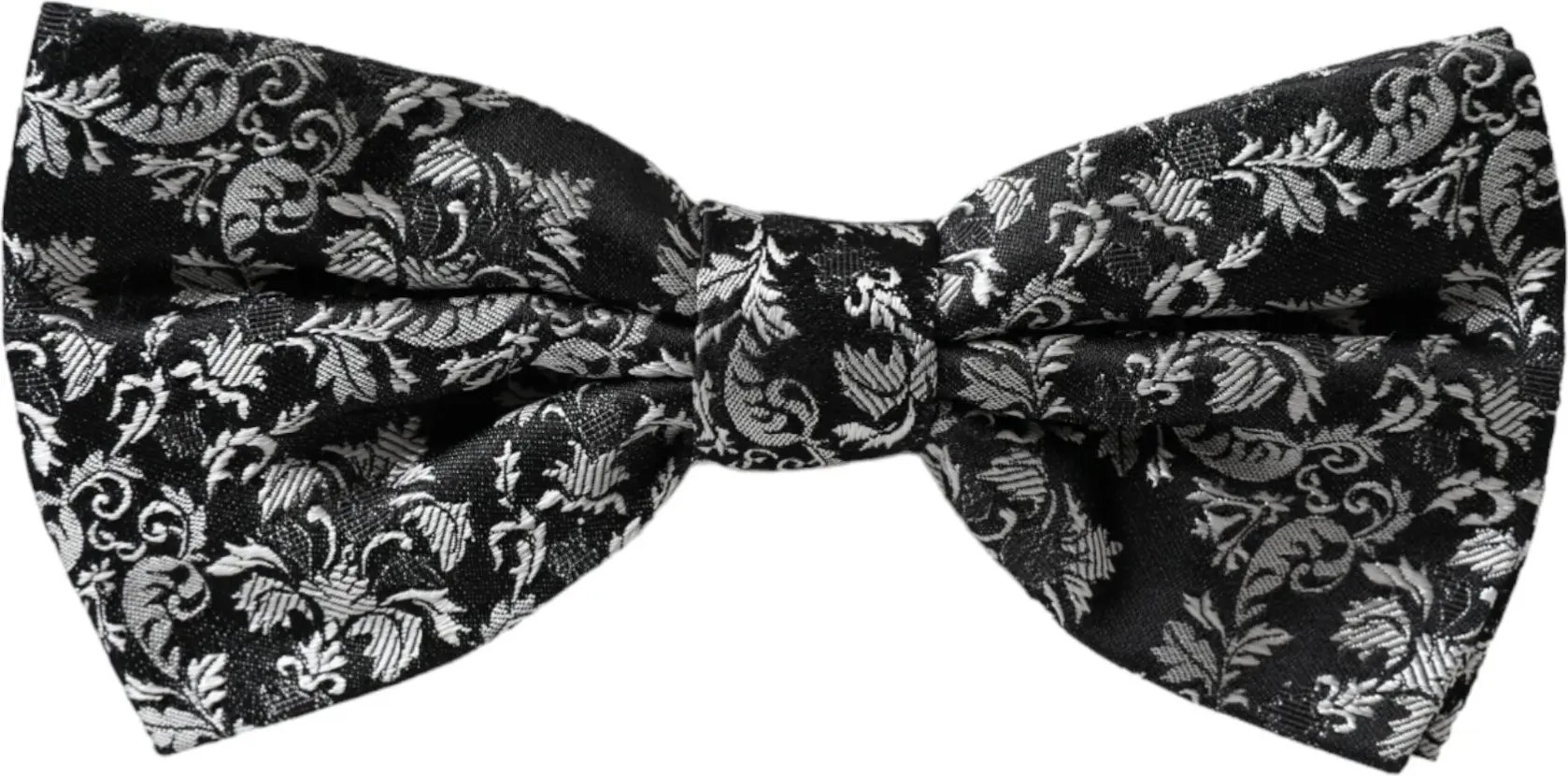 Галстук-бабочка Dolce & Gabbana Черный с цветочным узором из шелка с регулируемым воротом для мужчин