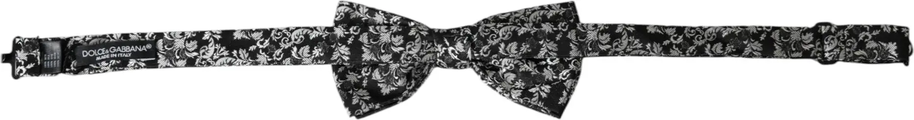 Галстук-бабочка Dolce & Gabbana Черный с цветочным узором из шелка с регулируемым воротом для мужчин