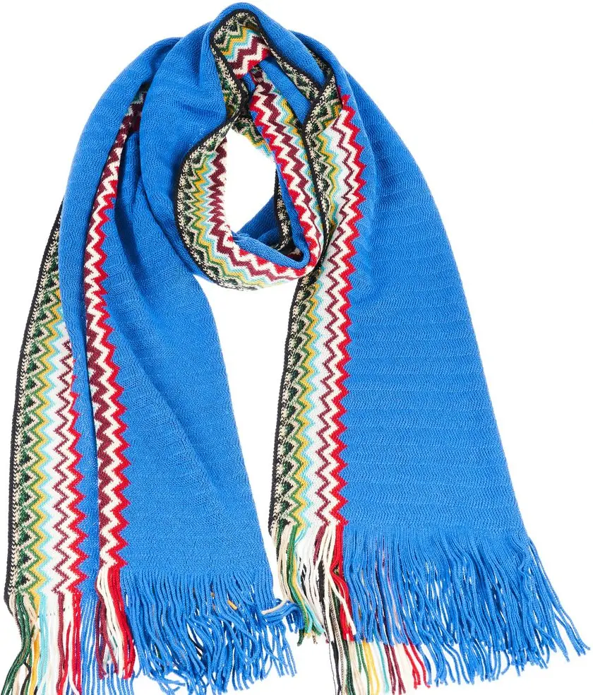 Шарф Missoni Синий Шерстяной Мужской Шарф
