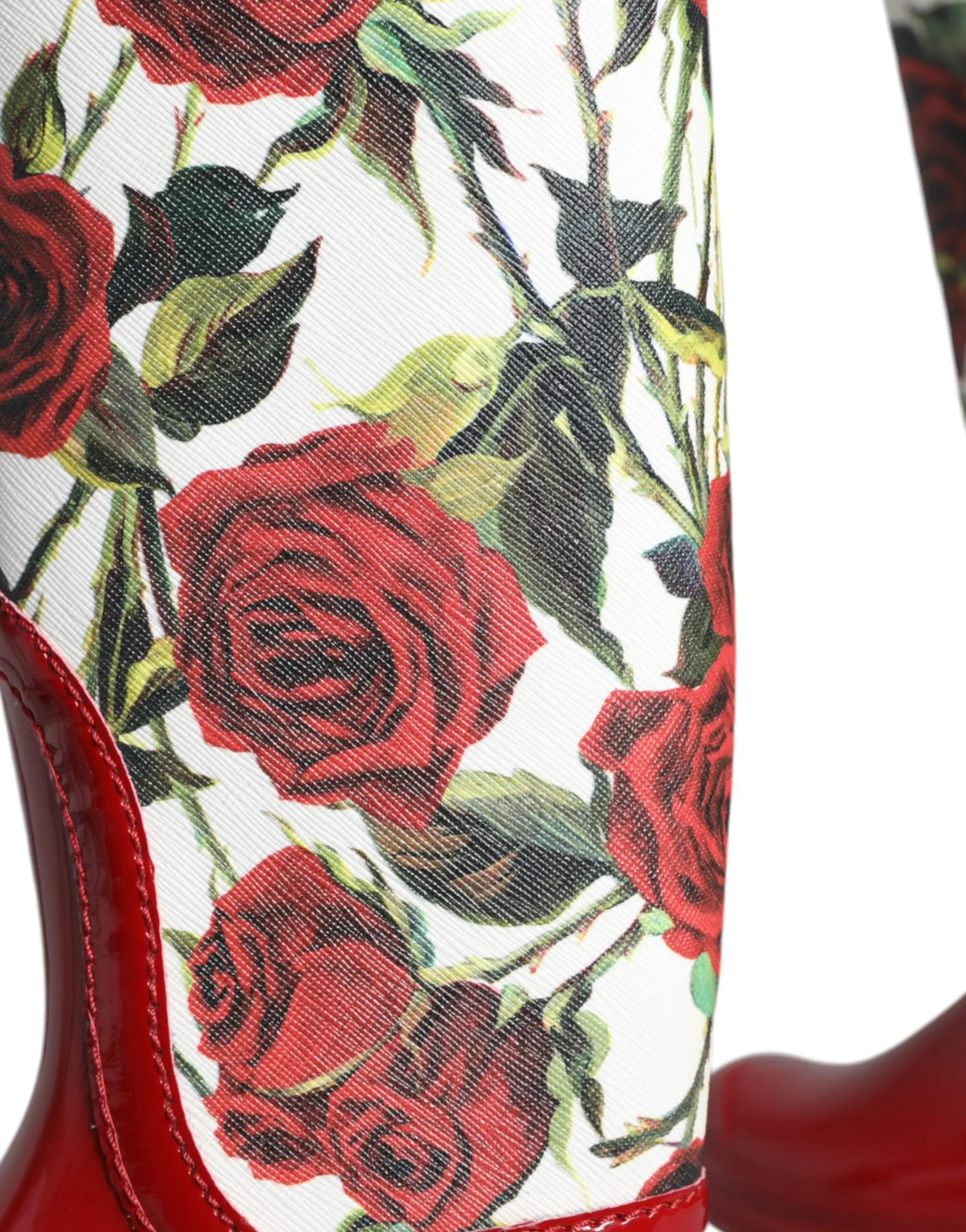 Красные резиновые сапоги до колена с цветочным принтом Dolce & Gabbana
