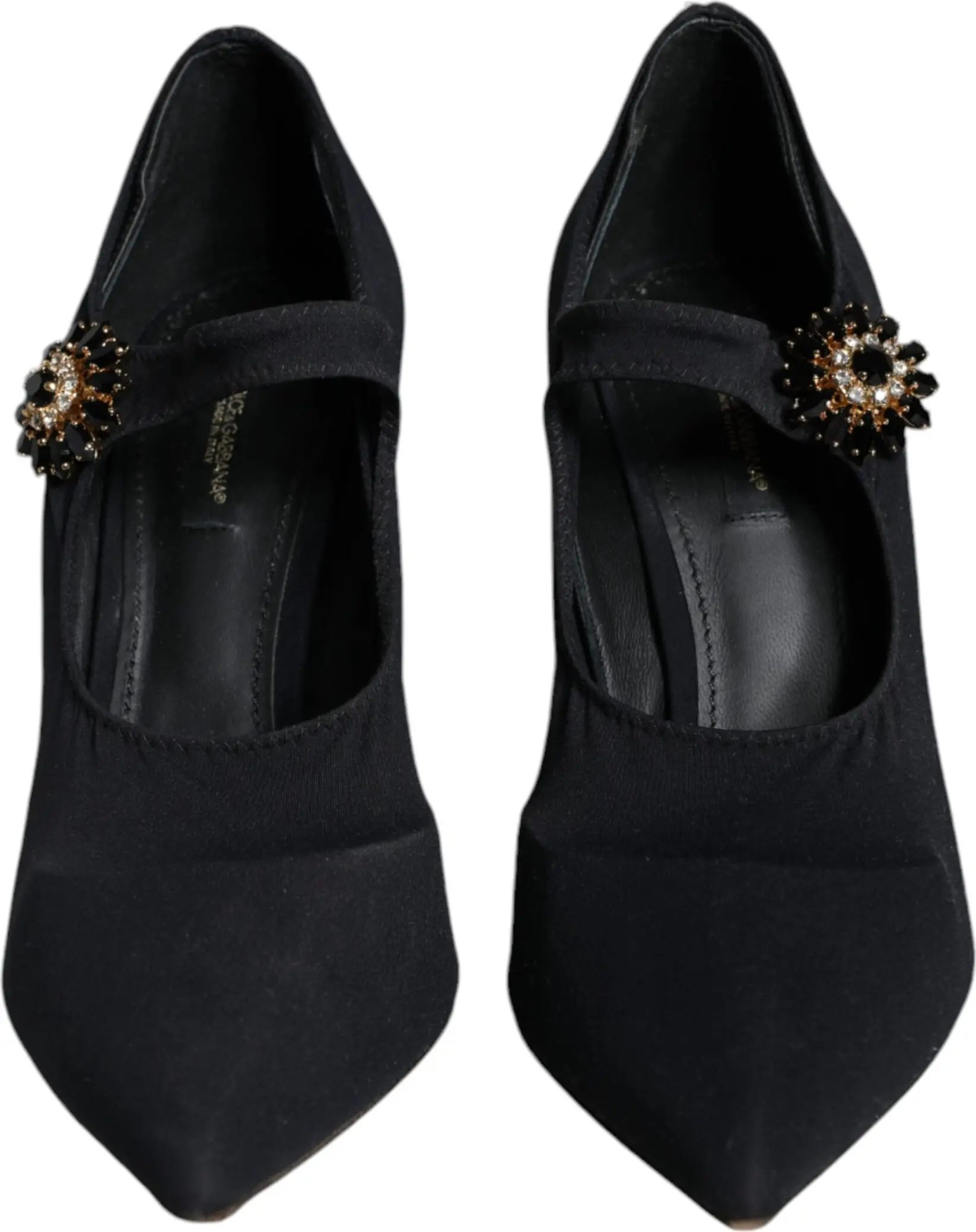 Черные туфли-лодочки Mary Jane с кристаллами Dolce & Gabbana