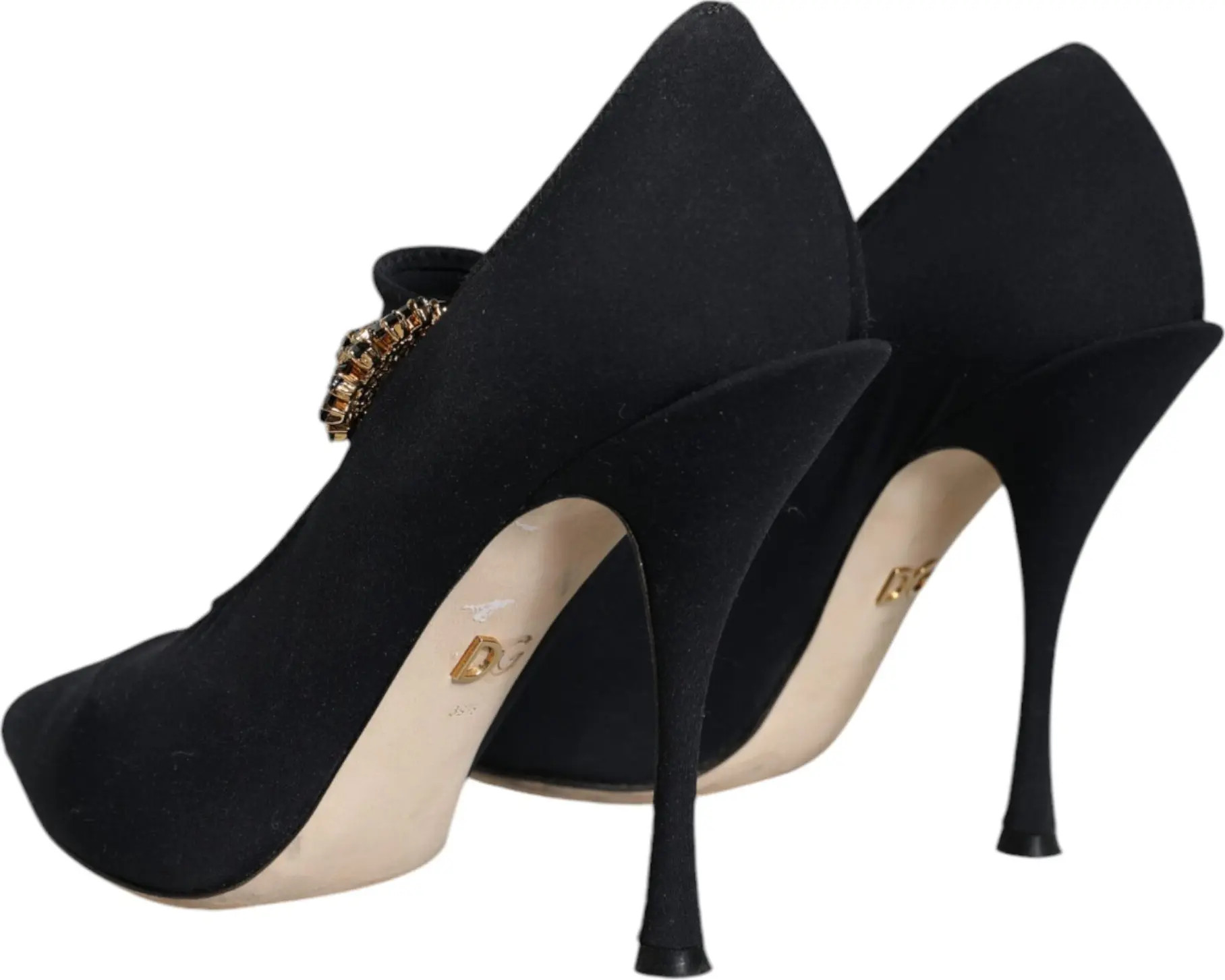 Черные туфли-лодочки Mary Jane с кристаллами Dolce & Gabbana