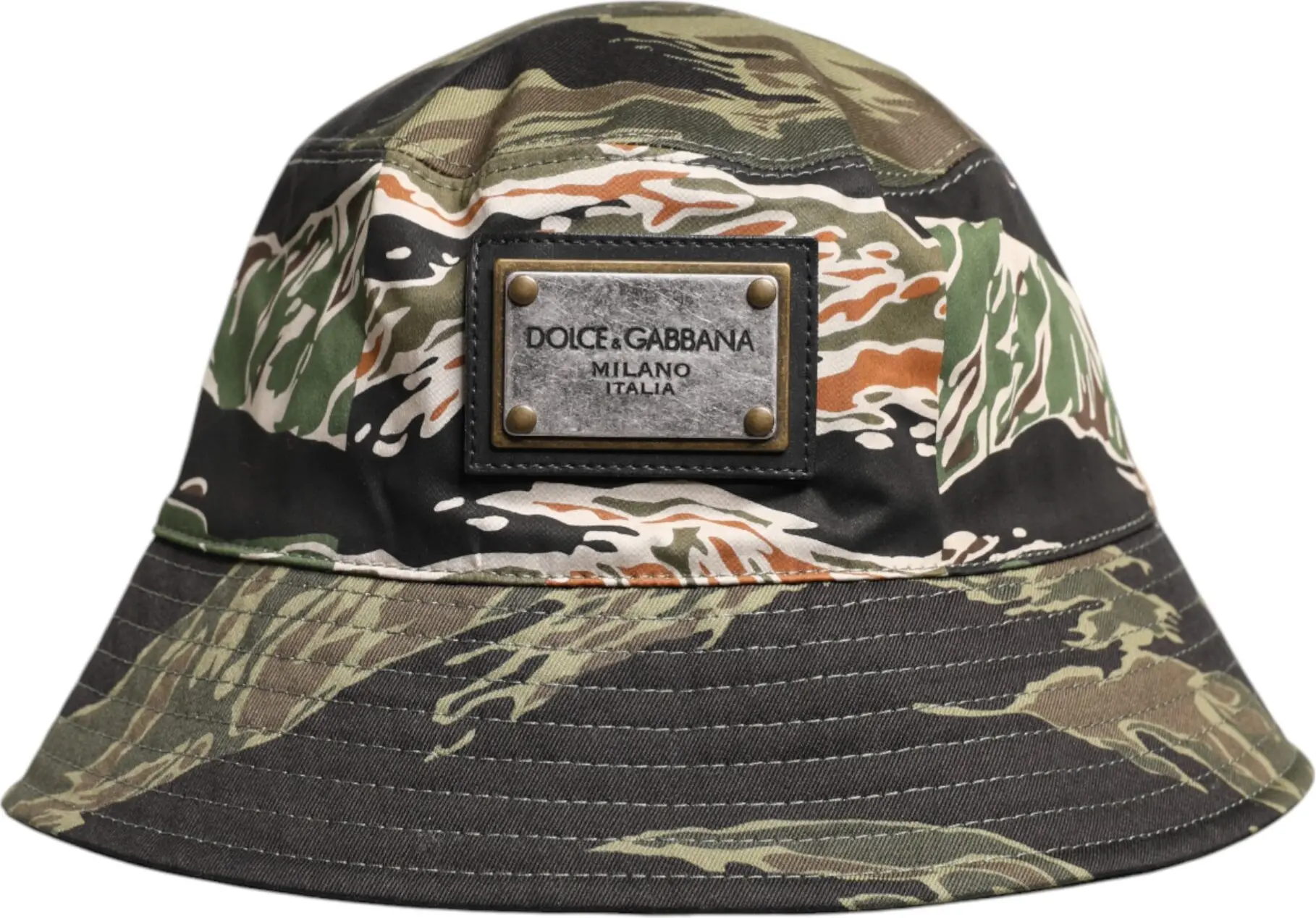 Шляпа Dolce & Gabbana Multicolor DG Plaque с широкими полями (Панама)
