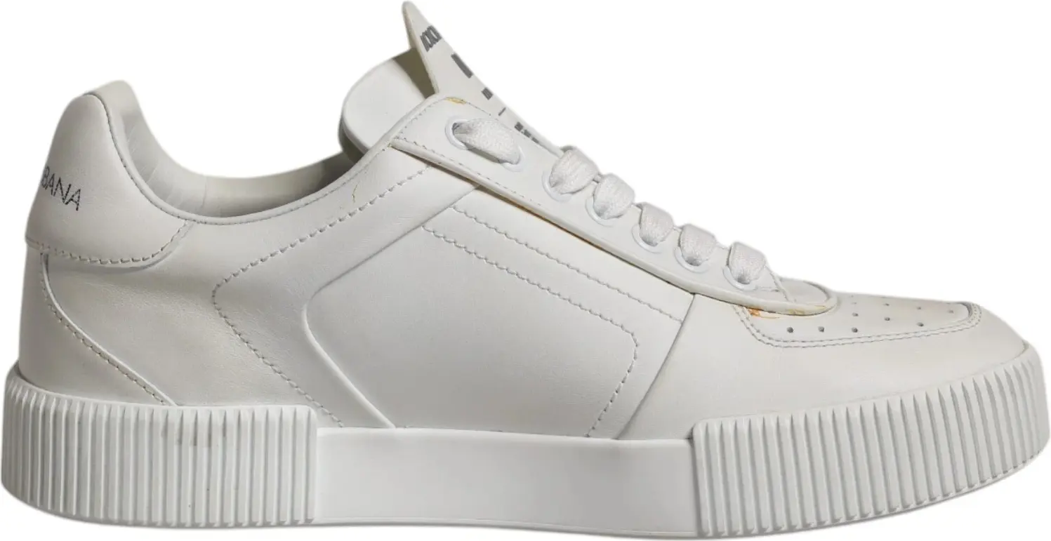 Белые кожаные кроссовки Miami Low Dolce & Gabbana
