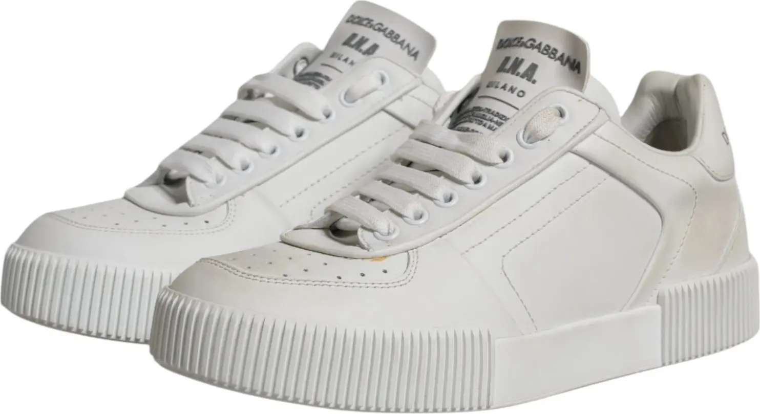 Белые кожаные кроссовки Miami Low Dolce & Gabbana