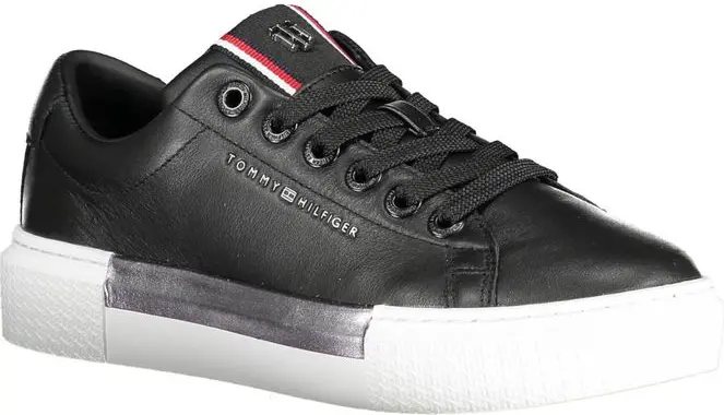 Черные кожаные кроссовки Tommy Hilfiger