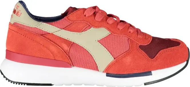Красные кожаные женские кроссовки Diadora