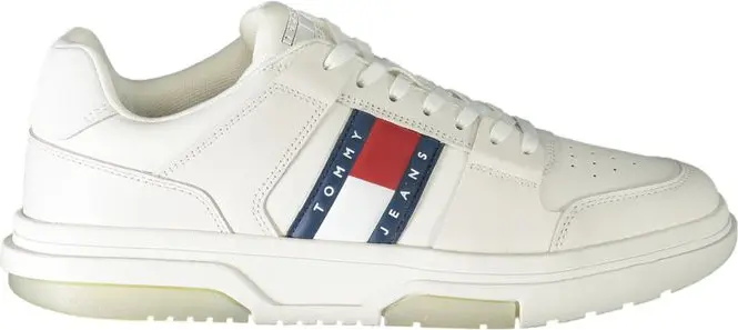 Белые кожаные мужские кроссовки Tommy Hilfiger