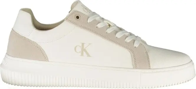 Белые кожаные мужские кроссовки Calvin Klein
