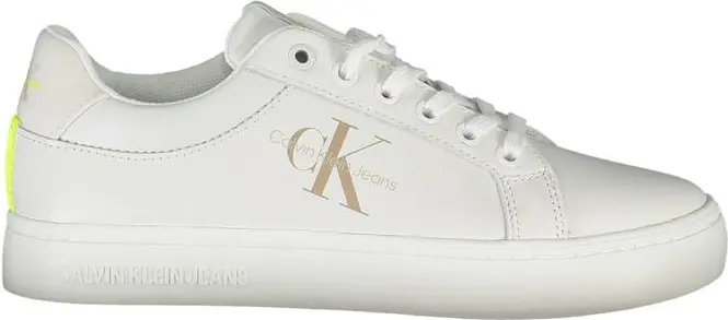 Белые кожаные женские кеды Calvin Klein