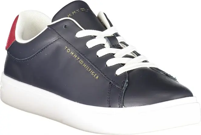 Синие кожаные женские кроссовки Tommy Hilfiger