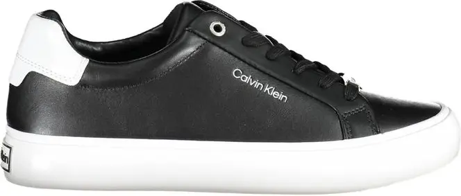 Черные кожаные женские кроссовки Calvin Klein