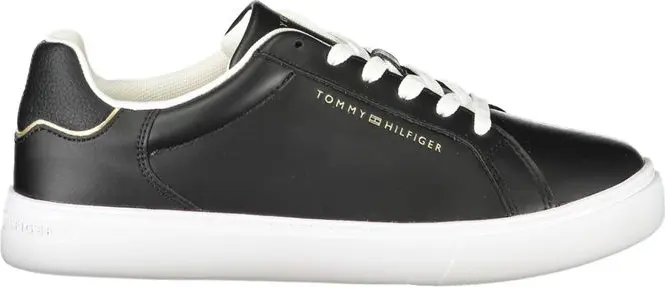 Черные кожаные женские кроссовки Tommy Hilfiger