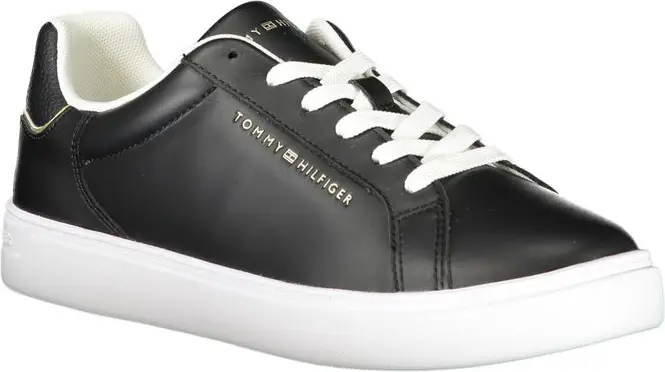 Черные кожаные женские кроссовки Tommy Hilfiger