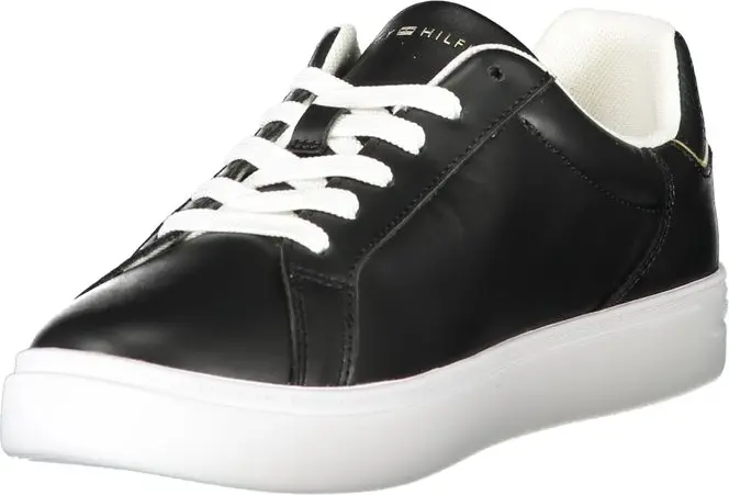 Черные кожаные женские кроссовки Tommy Hilfiger