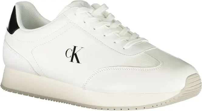 Белые кожаные мужские кроссовки Calvin Klein