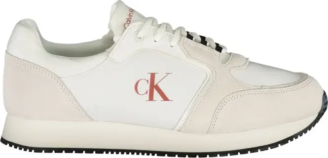 Белые кожаные мужские кроссовки Calvin Klein