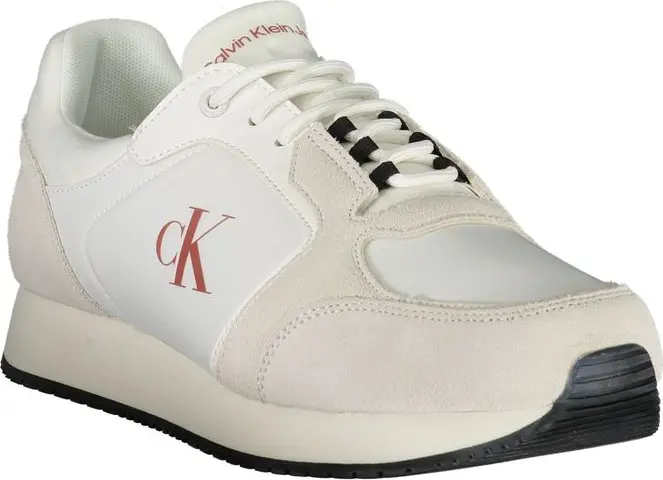 Белые кожаные мужские кроссовки Calvin Klein