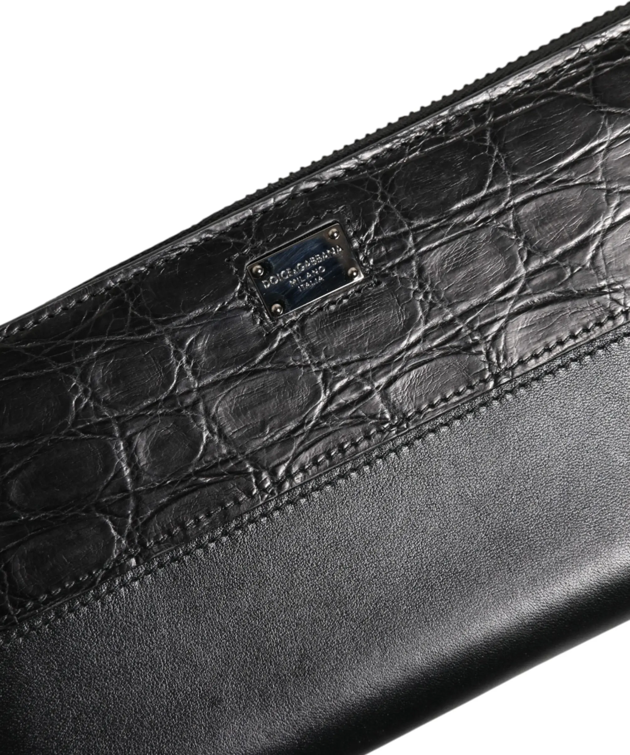 Кошелек Dolce & Gabbana Черная кожа с бляшкой DG, кошелек на молнии Continental