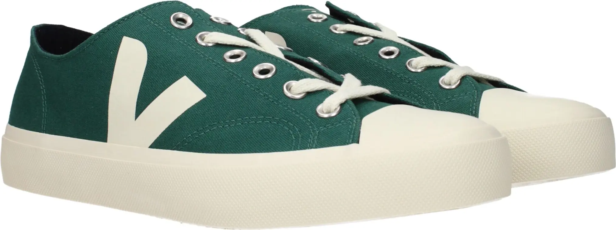Зелёные низкие кроссовки из ткани Veja