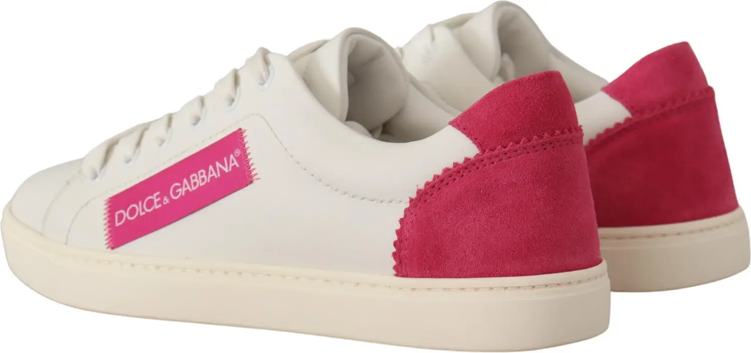 Белые кроссовки Dolce & Gabbana из замши и кожи
