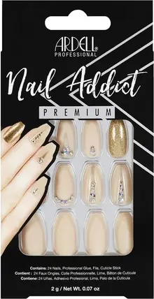 Press On Nails Ardell Nail Addict Nude Jeweled