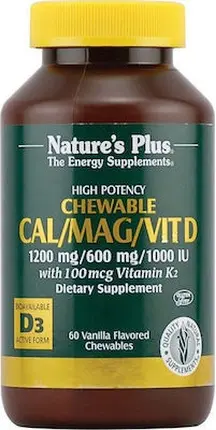 Жевательные таблетки Nature's Plus Calmagvit D3 с витамином К2