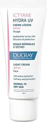 Легкий крем Ducray Ictyane Hydra UV для защиты лица от солнца