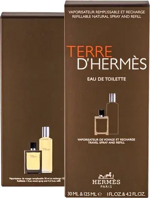Туалетная вода с распылителем и набором для пополнения Hermes Terre D'Hermes