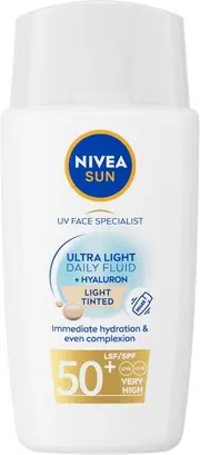Защита лица от солнца Nivea Sun Uv Face Special Ultra Light Daily Fluid Light Tinted Spf50