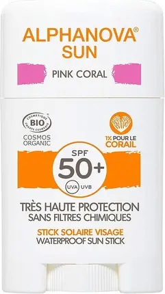 Солнцезащитный стик Alphanova Alphanova Sun Face Pink Coral Sun Stick SPF50+