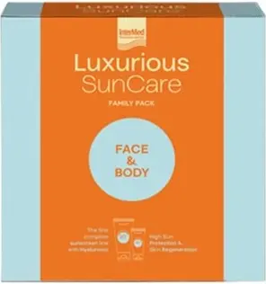 Набор для защиты от солнца Luxurious Sun Care Luxurious Intermed Luxurious Sun Care Семейная упаковка - Солнцезащитный крем для лица SPF 50 75 мл + Солнцезащитный крем для тела SPF 30 200 мл