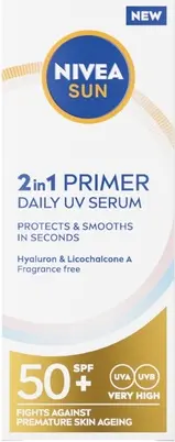 Сыворотка Nivea Sun 2 в 1 Праймер Ежедневная УФ-Сыворотка SPF 50+