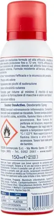 Deodorant Spray Sauber Deoactive Long Lasting