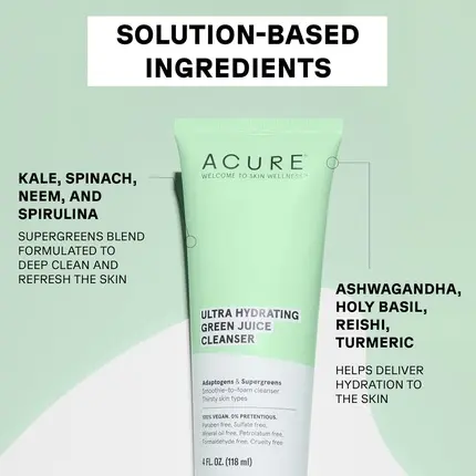 Очищающий гель Acure Hydrating Green Juice Cleanser