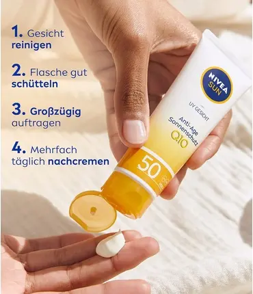 Солнцезащитное средство Nivea Face Anti-Aging Солнцезащитный крем Q10 с SPF 50