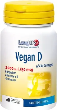 Витаминная добавка Longlife LongLife Vegan D 2000 МЕ/50 мкг для здоровья костей
