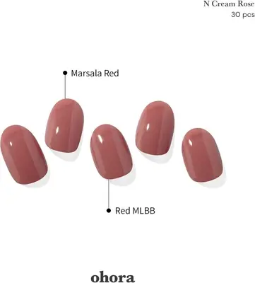 Полуотвержденные гелевые наклейки для ногтей Ohora N Cream Rose