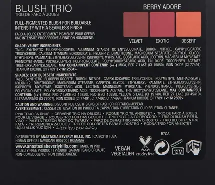 Румяна Anastasia Beverly Hills Ягодное Восхищение Трио