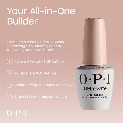 Builder Gel OPI Gelevate 4-In-1 UV Cure