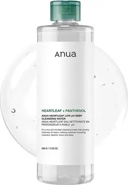 Мицеллярная вода Anua Heartleaf Low pH Deep Cleansing Water с мицеллярной водой, пантенолом и скваланом