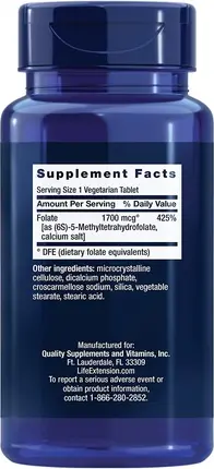 Life Extension Optimized Folate 1000мкг 100 вегетарианских таблеток